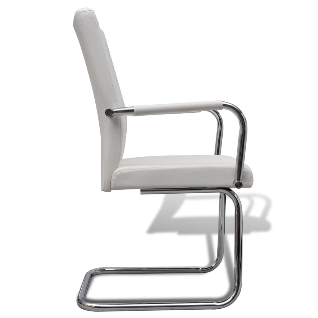 vidaXL Konzolne blagovaonske stolice od umjetne kože 4 kom bijele