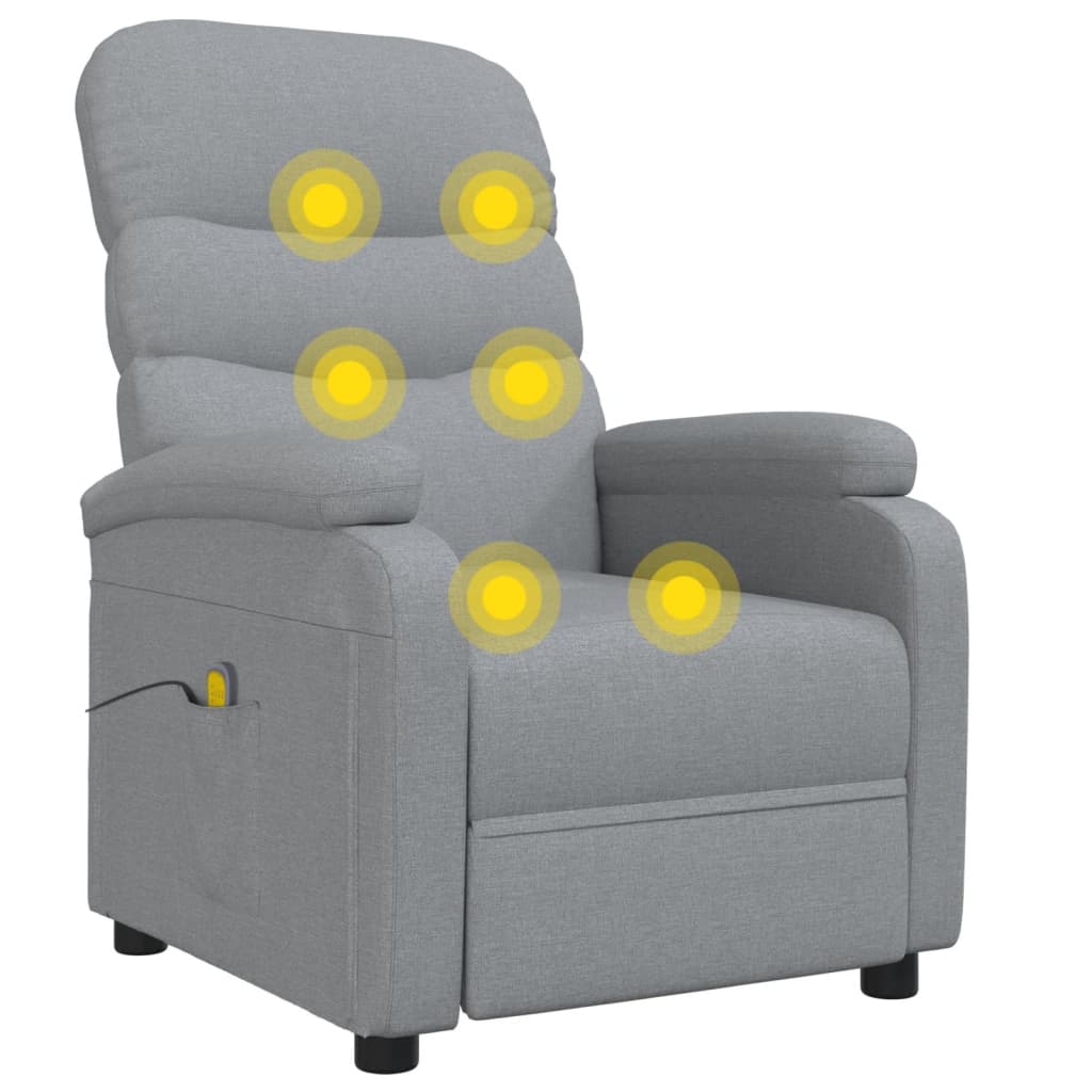 vidaXL Masažna fotelja od tkanine svjetlosiva