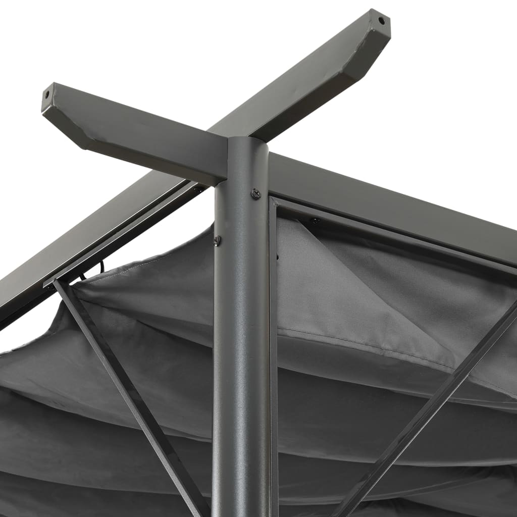 vidaXL Pergola s pomičnim krovom antracit 3 x 3 m čelična 180 g/m²