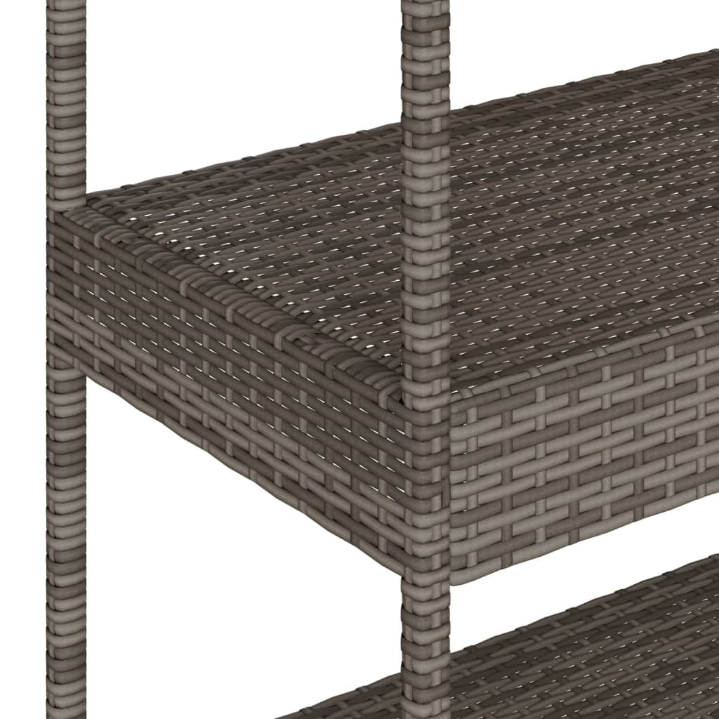 vidaXL Barska kolica s 3 razine siva od poliratana i bagremovog drva