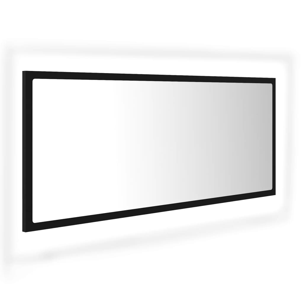 vidaXL LED kupaonsko ogledalo crno 100x8,5x37 cm akrilno