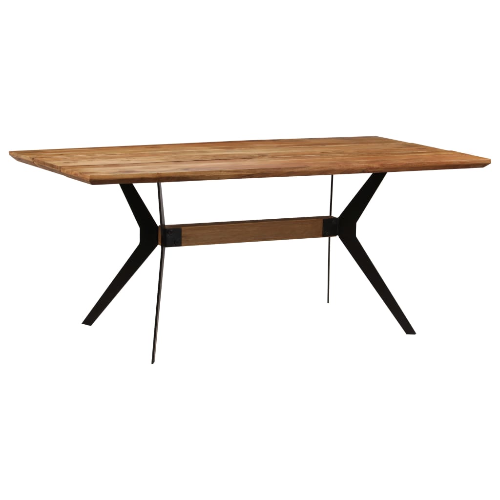 vidaXL Blagovaonski stol od masivnog drva bagrema i čelika 180 x 90 x 76 cm