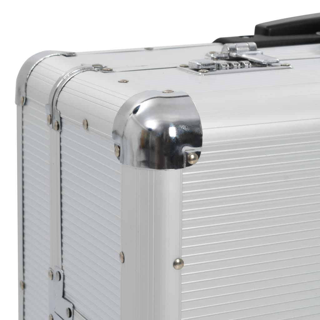 vidaXL Pilotski kovčeg s kotačima 54 x 44 x 21 cm srebrni aluminijski