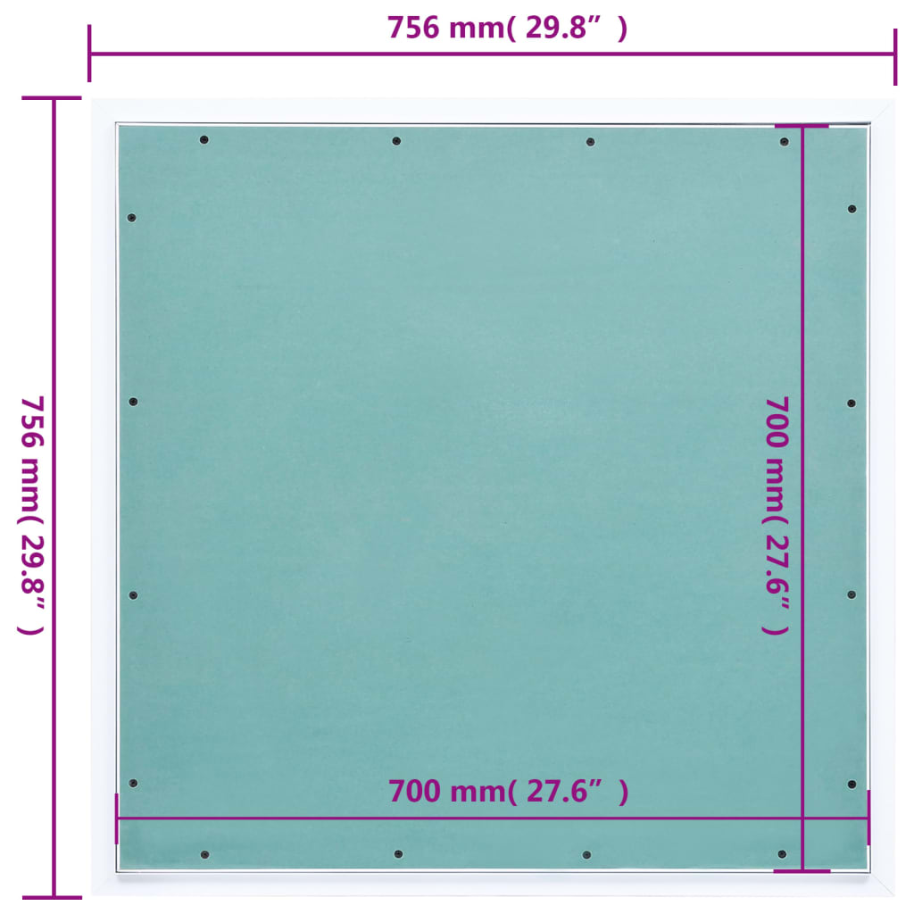 vidaXL Pristupna ploča s aluminijskim okvirom i knaufom 700 x 700 mm