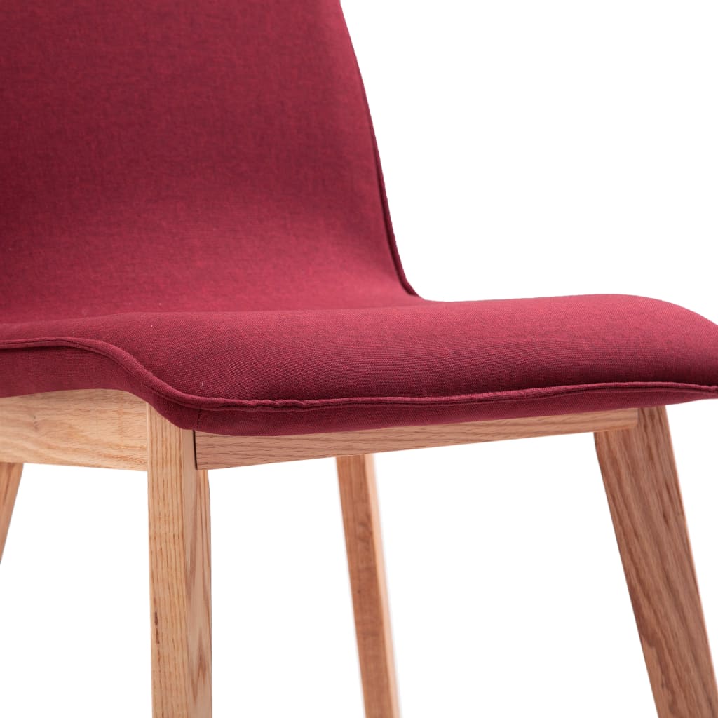 vidaXL Blagovaonske stolice tkanina i hrastovina 2 kom crvene