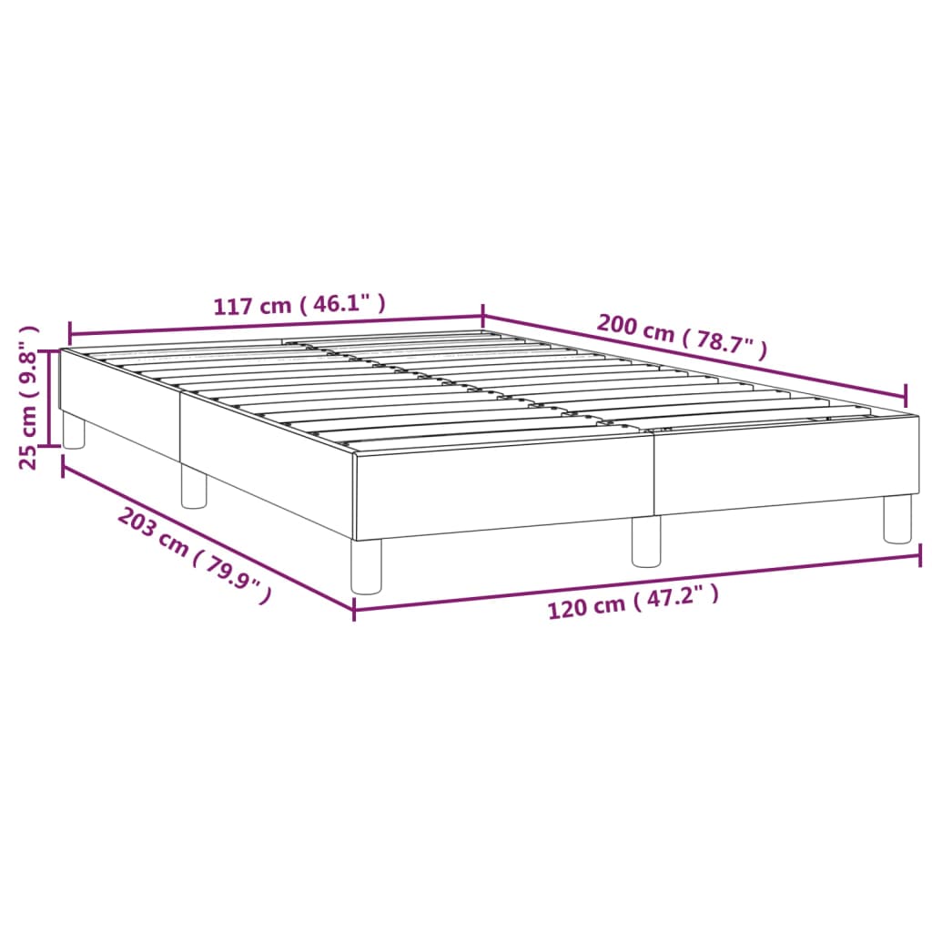 vidaXL Okvir za krevet s oprugama krem 120x200 cm od tkanine