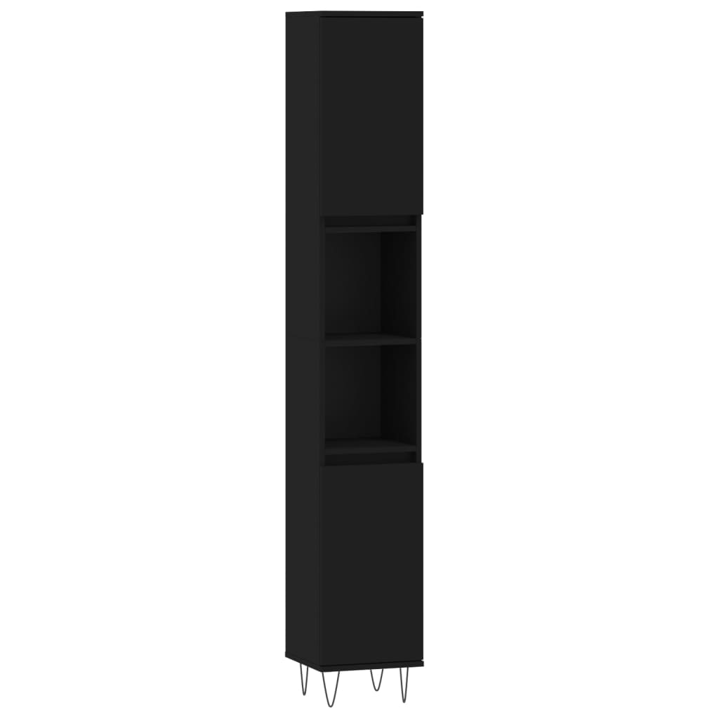 vidaXL 3-dijelni set kupaonskih ormarića crni od konstruiranog drva