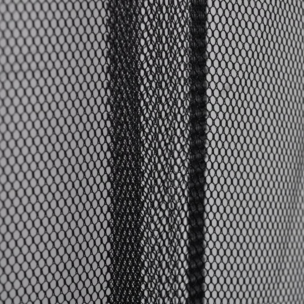 Mreža za vrata protiv insekata 5 dijelova 220 x 125 cm Crni poliester