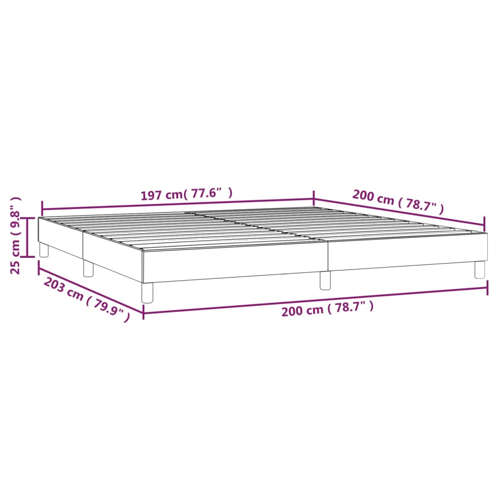 vidaXL Okvir za krevet s oprugama svjetlosivi 200x200 cm od tkanine