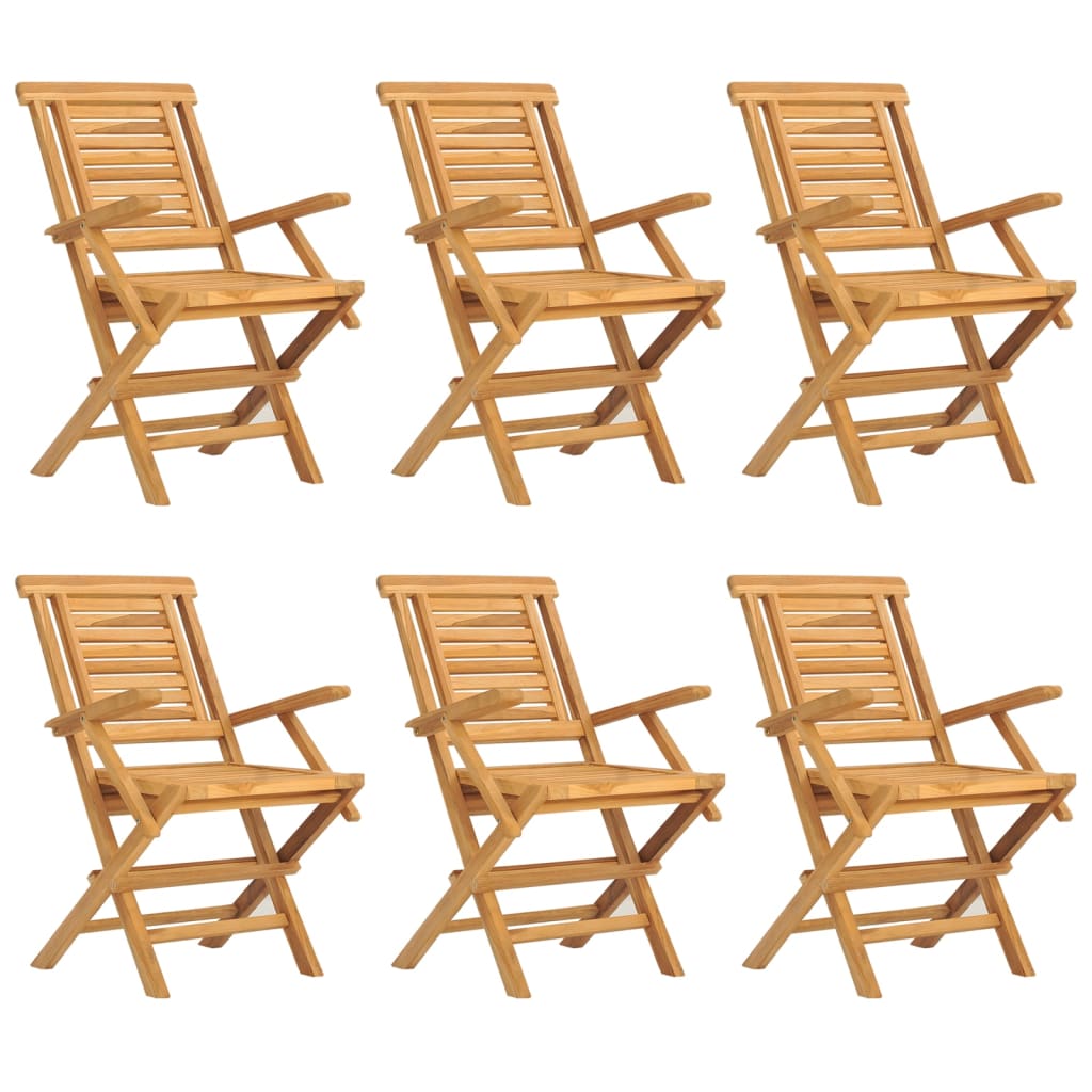 vidaXL Sklopive vrtne stolice 6 kom 56x63x90 cm od masivne tikovine