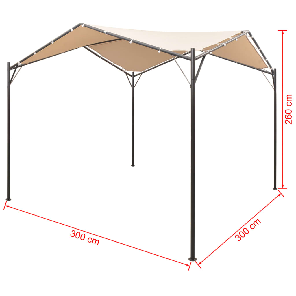 vidaXL Sjenica/paviljon/šator/nadstrešnica 3 x 3 m čelični bež
