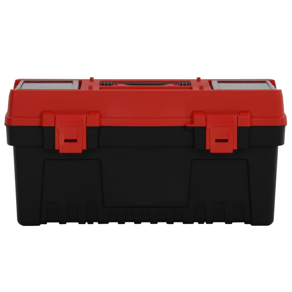 vidaXL 2-dijelni set kutija za alat crno-crveni od polipropilena