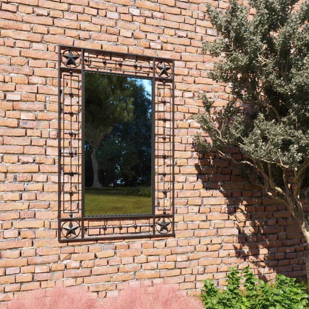 vidaXL Vrtno zidno ogledalo pravokutno 50 x 80 cm crno
