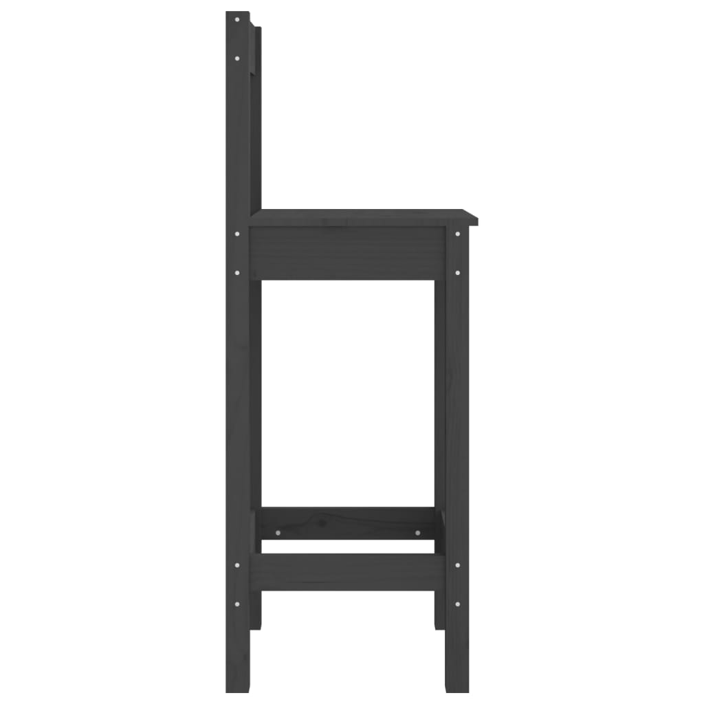 vidaXL Barske stolice 2 kom sive 40x41,5x112 cm od masivne borovine