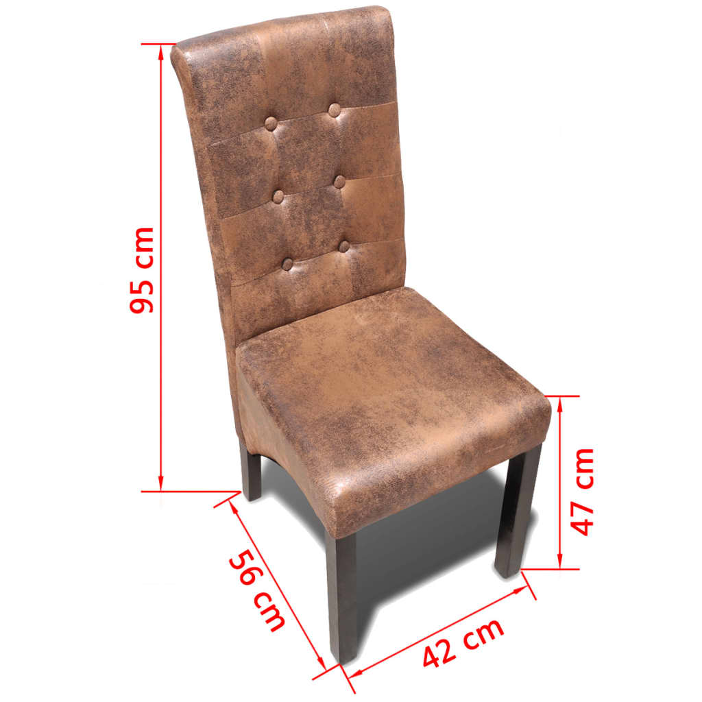 vidaXL Blagovaonske stolice od umjetne kože 2 kom smeđe