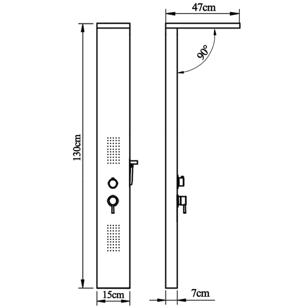 vidaXL Panel za tuširanje od nehrđajućeg čelika pravokutni