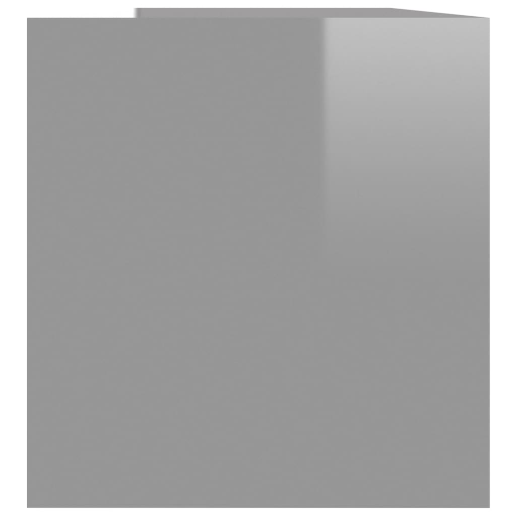 vidaXL Kutija za pohranu vinilnih ploča sjana siva 71x34x36 cm drvena