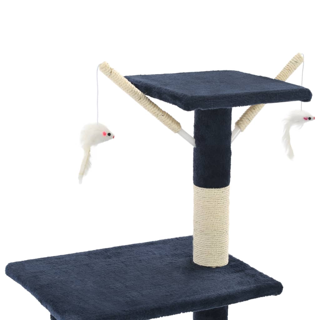 vidaXL Penjalica za mačke sa stupovima za grebanje od sisala 138 cm tamnoplava