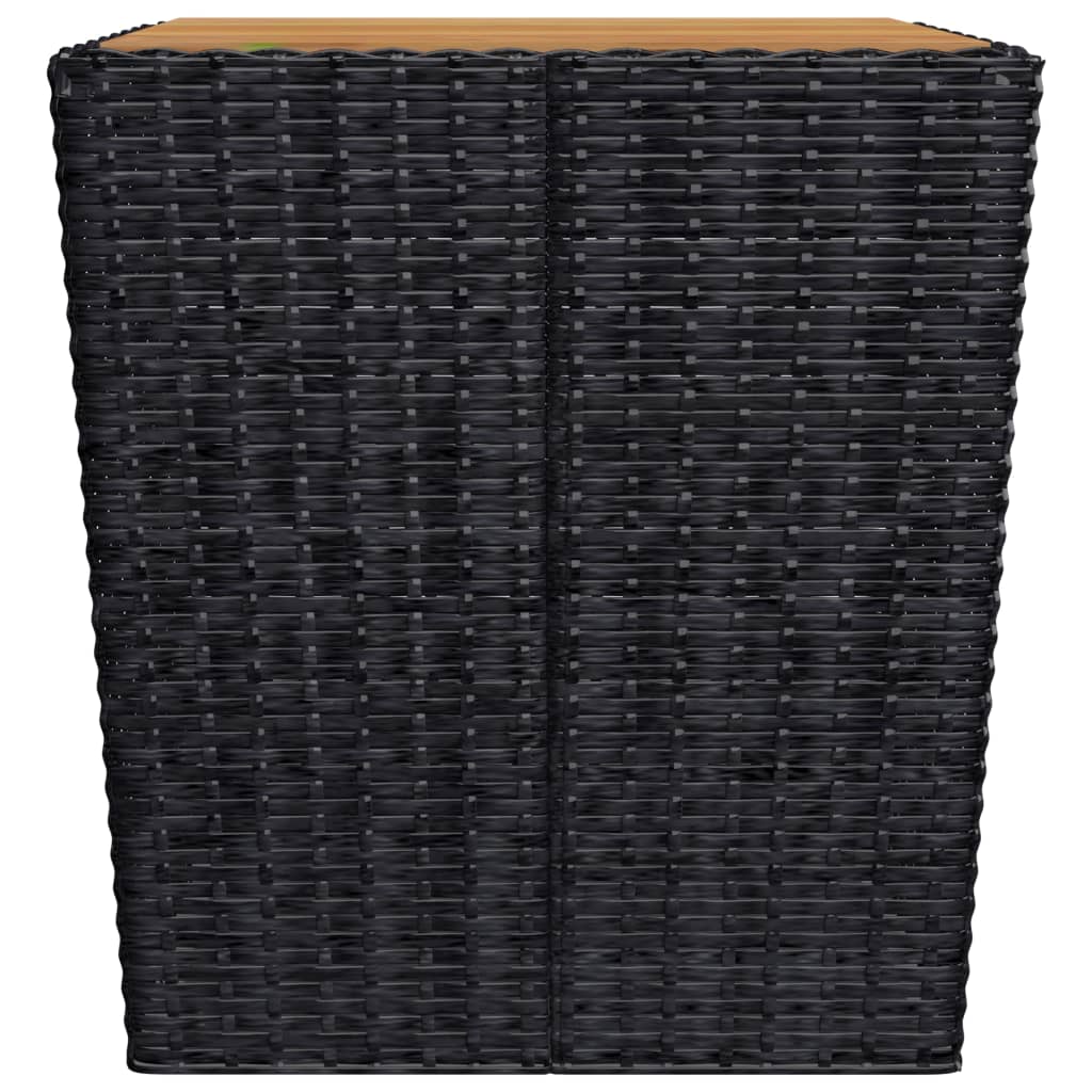 vidaXL 3-dijelni bistro set od poliratana i bagremovog drva crni