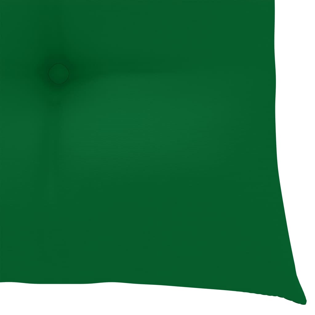 vidaXL 3-dijelni bistro set sa zelenim jastucima od masivne tikovine
