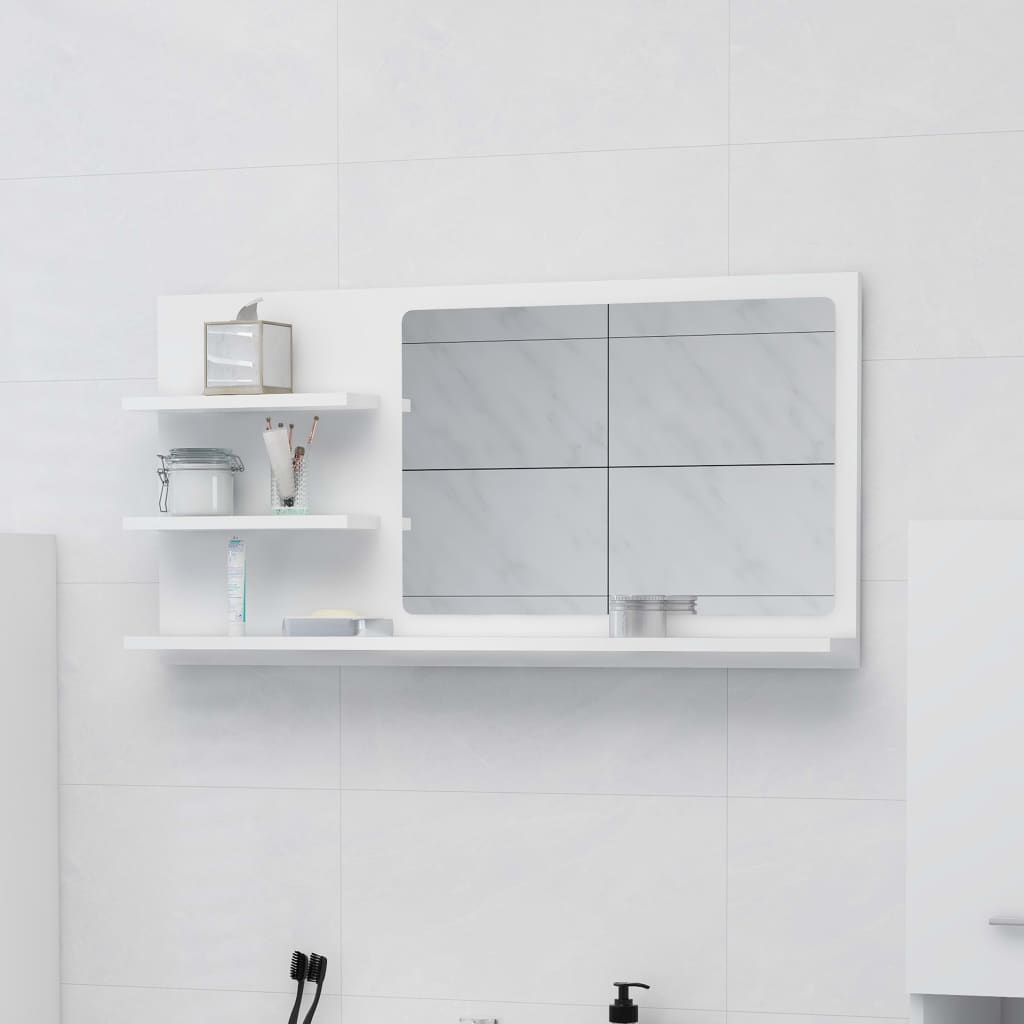 vidaXL Kupaonsko ogledalo bijelo 90 x 10,5 x 45 cm konstruirano drvo