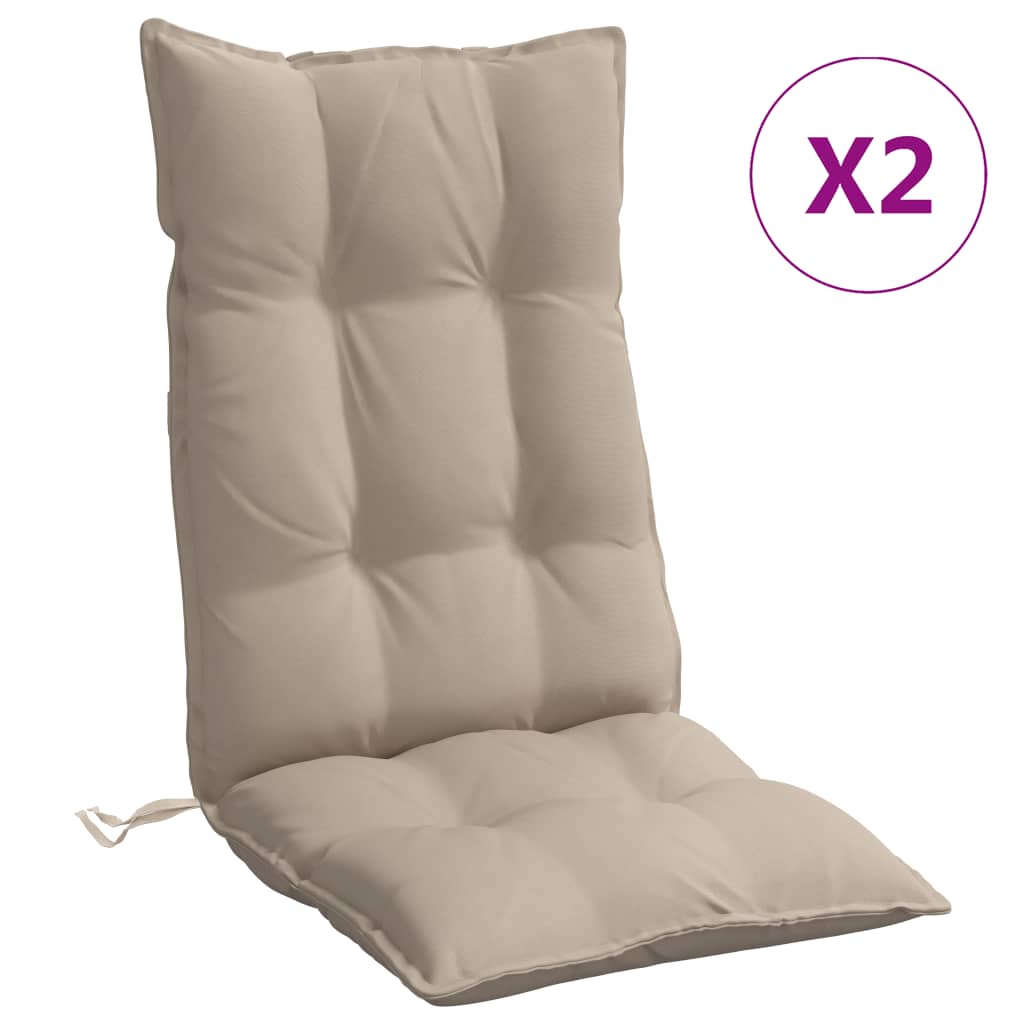 vidaXL Jastuci za stolicu s visokim naslonom 2 kom smeđesivi tkanina