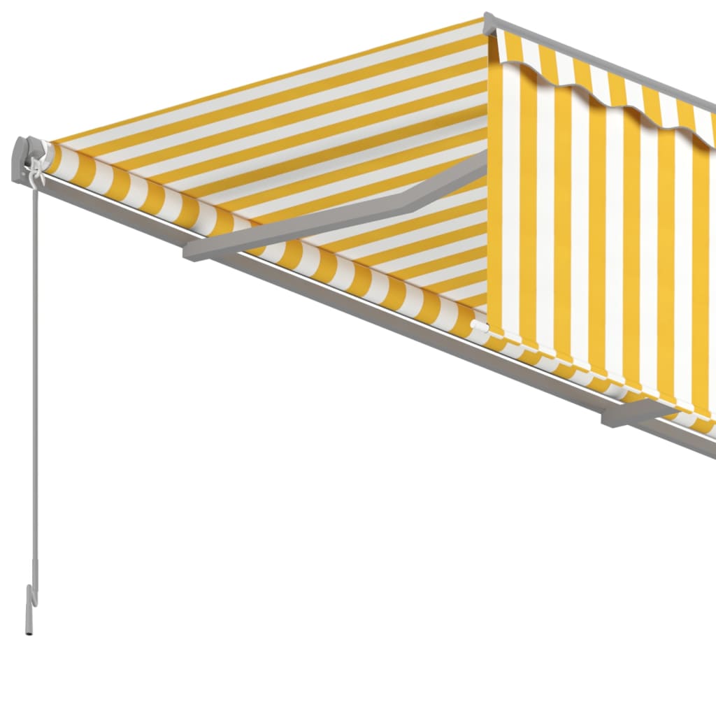 vidaXL Tenda na ručno uvlačenje s roletom LED 6 x 3 m žuto-bijela
