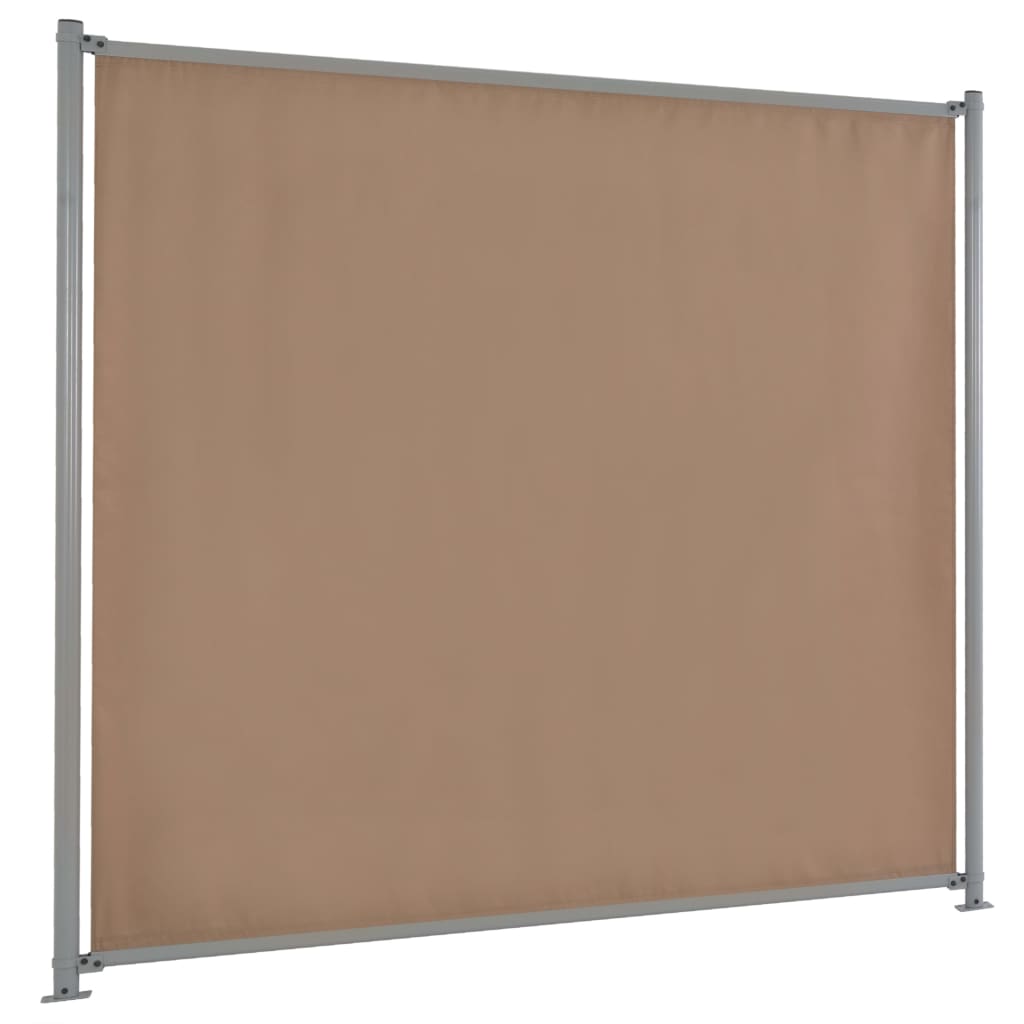 vidaXL Panel za ogradu s 2 stupa od tkanine 180 x 180 cm smeđe-sivi