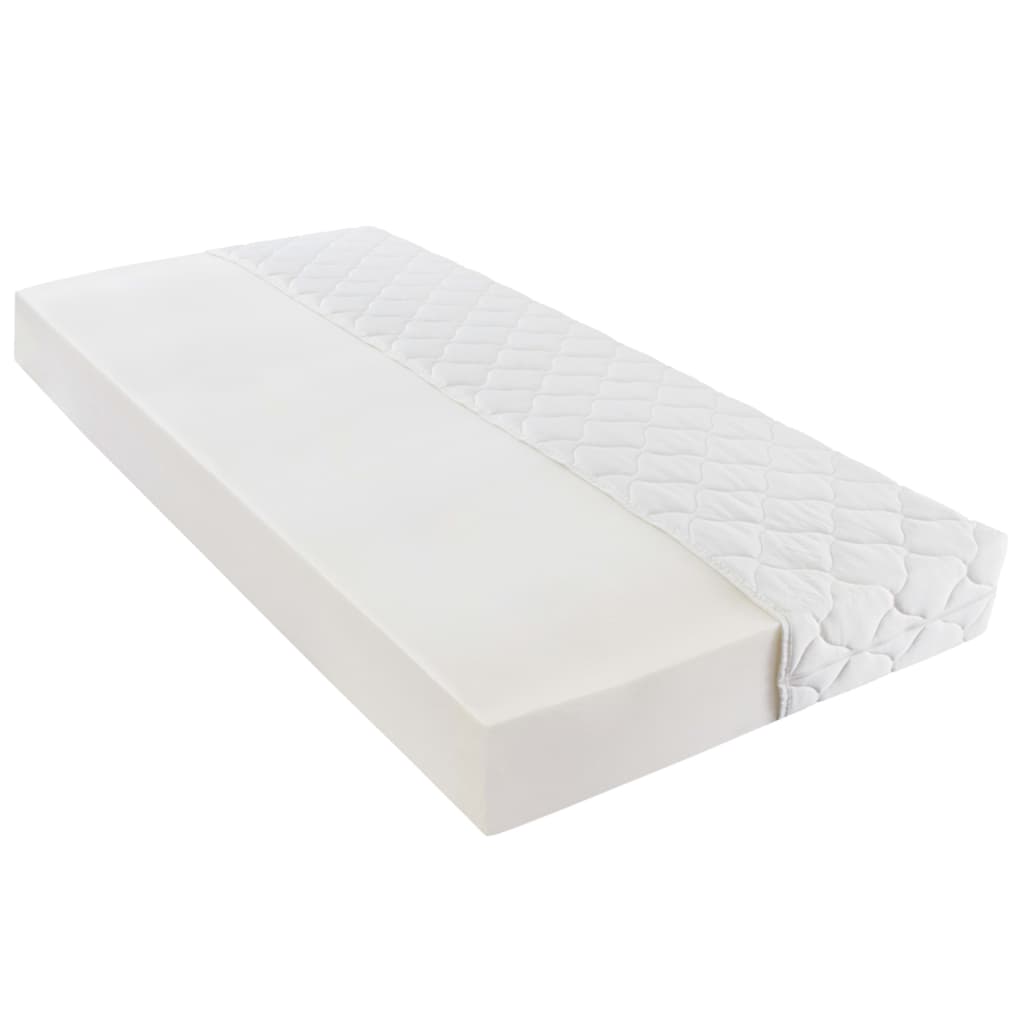 vidaXL Krevet od umjetne kože s madracem sivo-bijeli 180 x 200 cm
