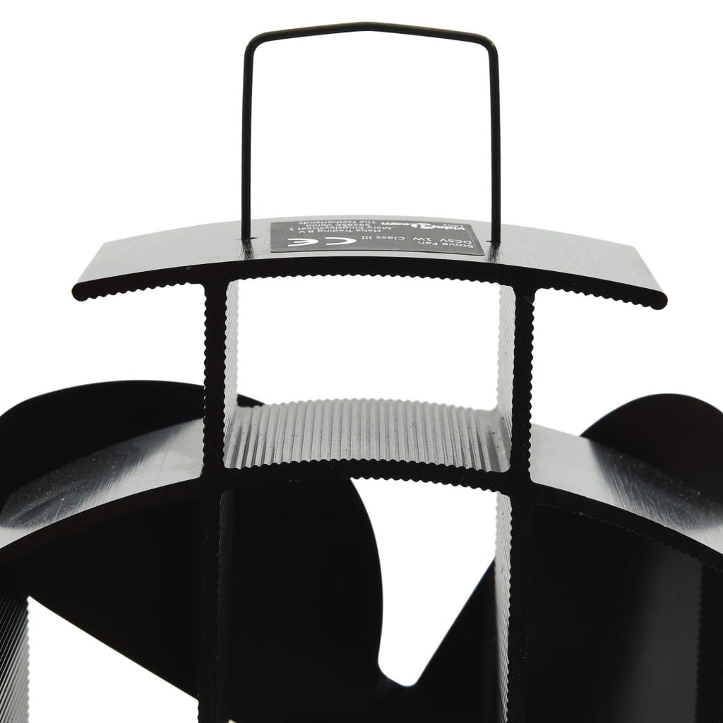 vidaXL Ventilator za peć na toplinski pogon s 4 lopatice crni