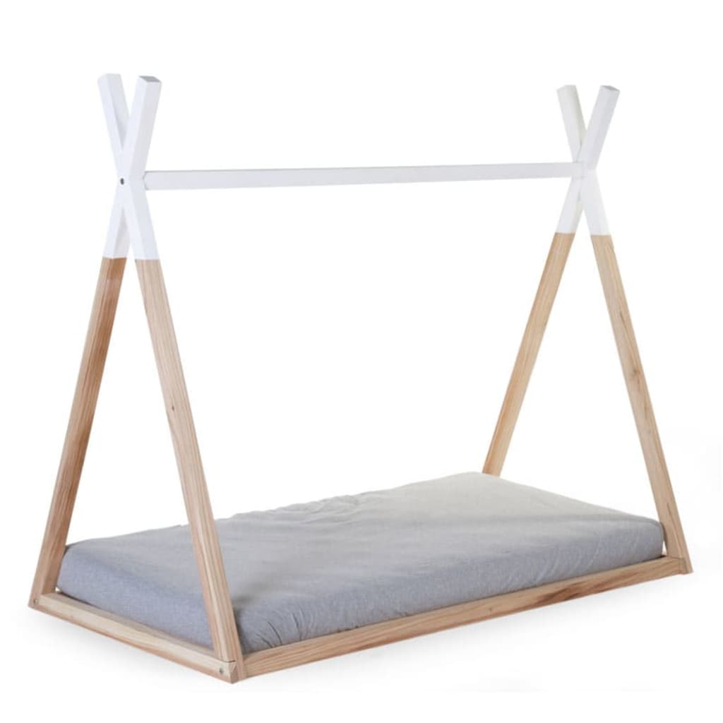 CHILDHOME okvir za krevet tipi 70 x 140 cm boja drva i bijela B140TIPI