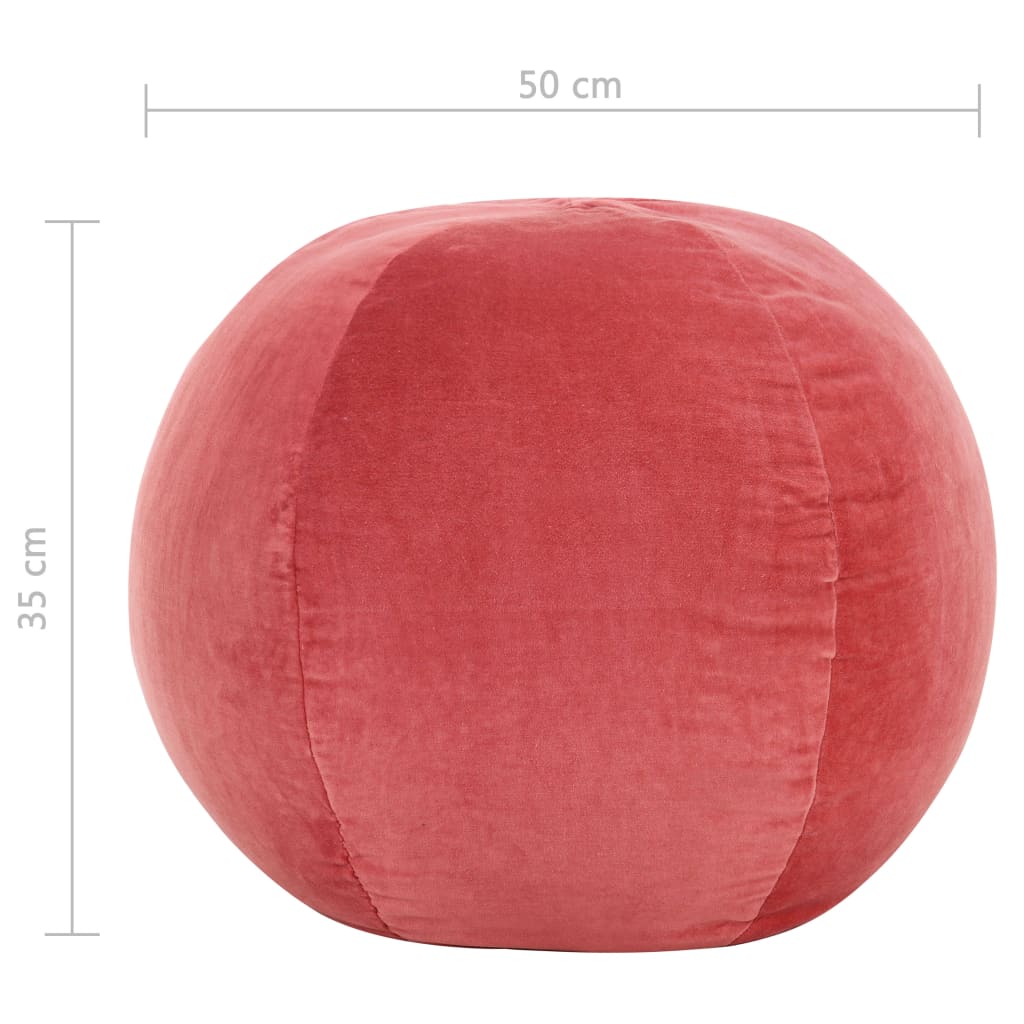 vidaXL Tabure od pamučnog baršuna 50 x 35 cm ružičasti