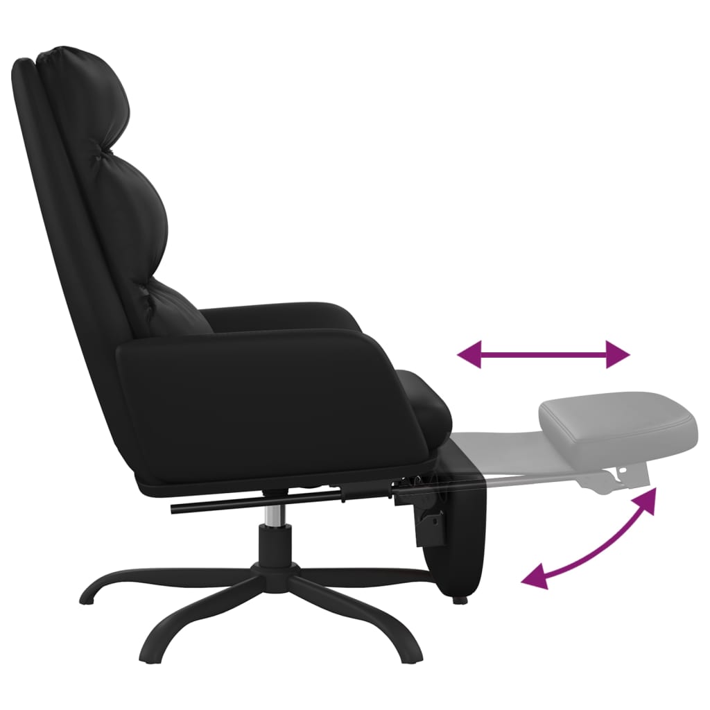 vidaXL Stolica za opuštanje s osloncem za noge crna od umjetne kože