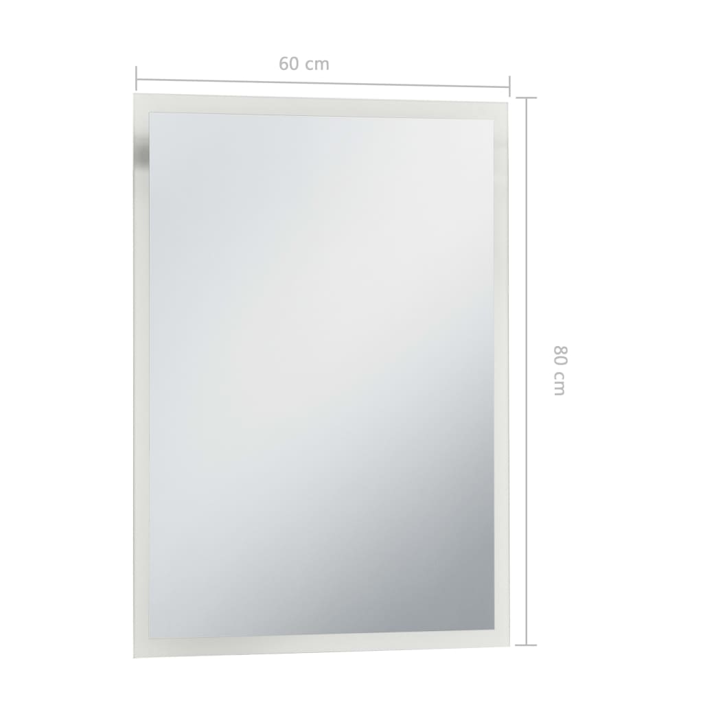 vidaXL Kupaonsko LED zidno ogledalo 60 x 80 cm
