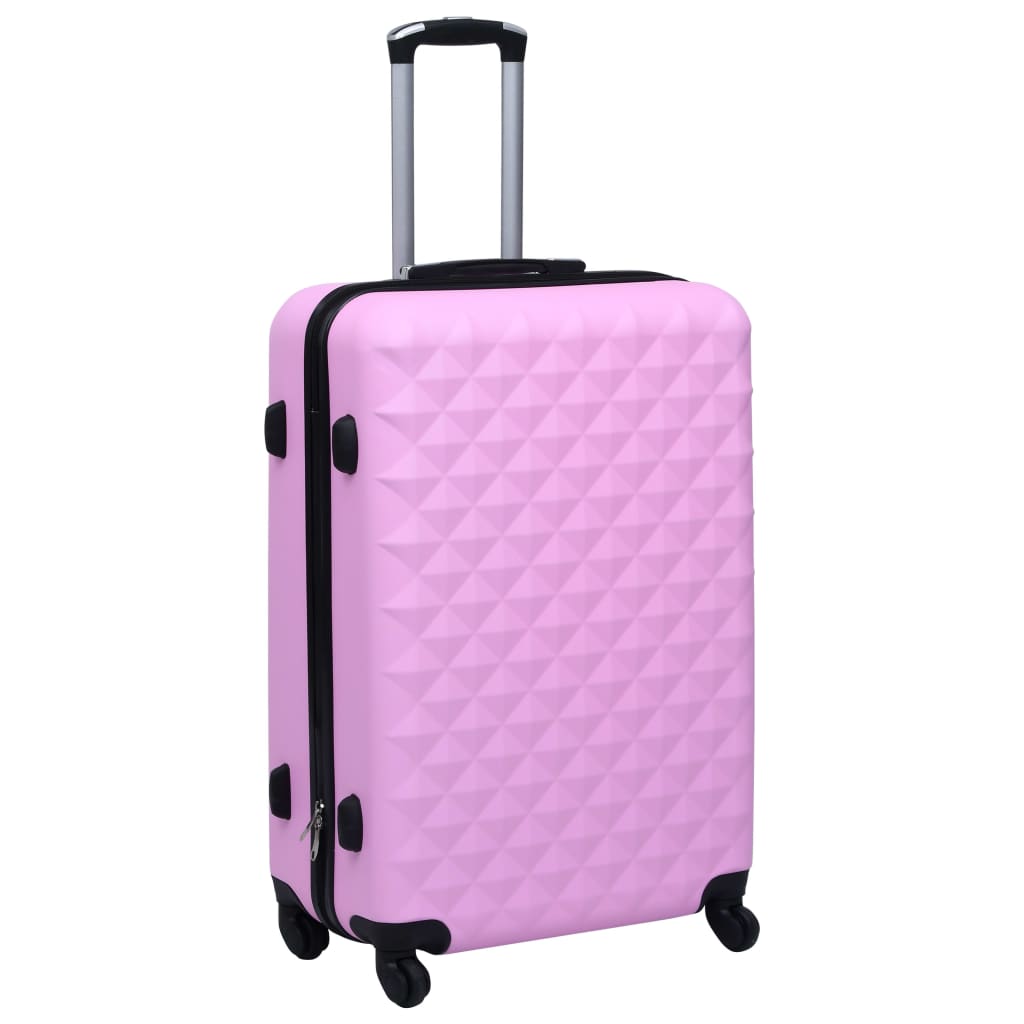 vidaXL 3-dijelni set čvrstih kovčega ružičasti ABS