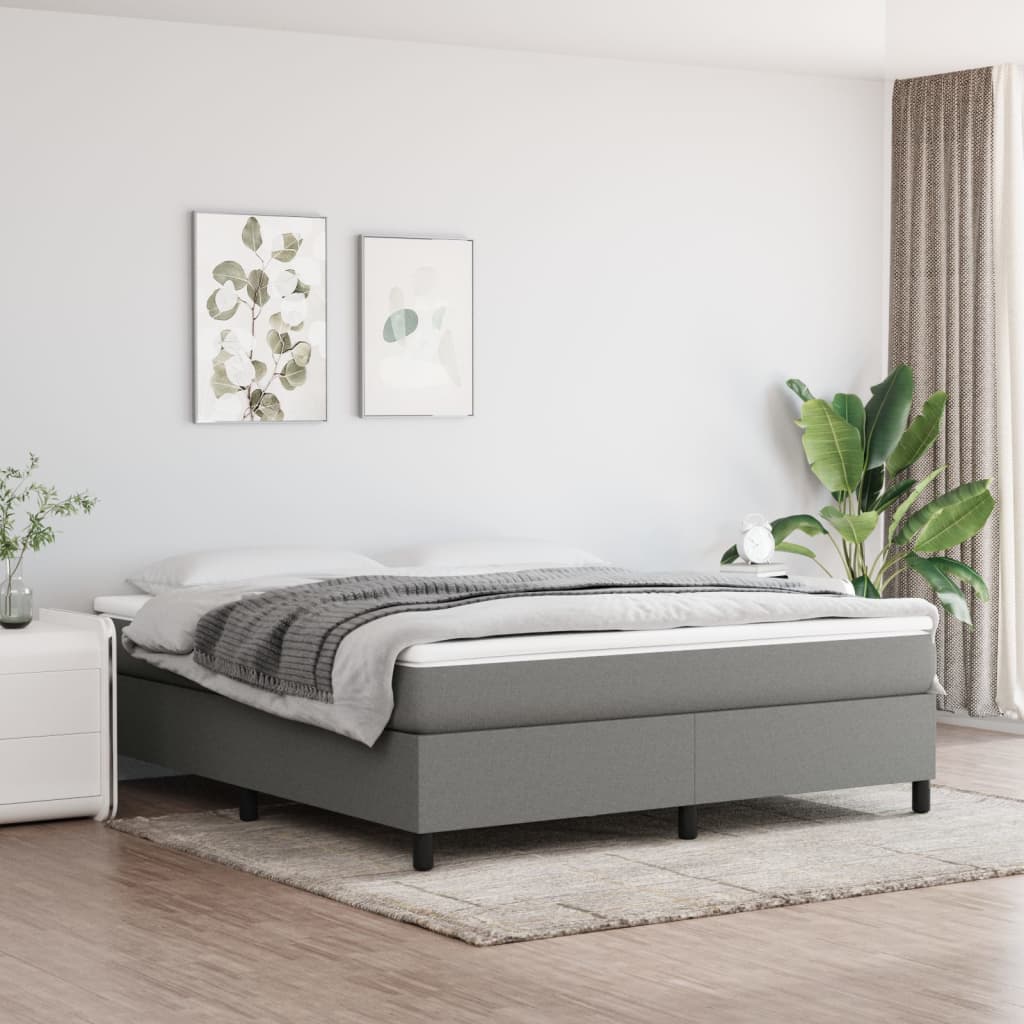 vidaXL Okvir za krevet s oprugama tamnosivi 160 x 200 cm od tkanine
