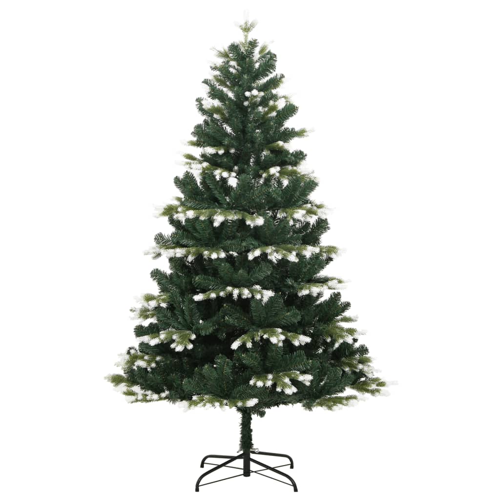 vidaXL Umjetno božićno drvce sa šarkama i snijegom 150 cm