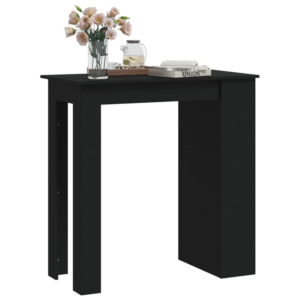 vidaXl Barski stol sa stalkom za pohranu crni 102x50x103,5 cm iverica