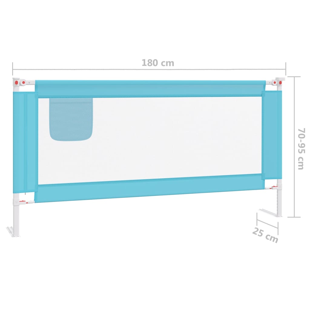 vidaXL Sigurnosna ograda za dječji krevet plava 180 x 25 cm od tkanine