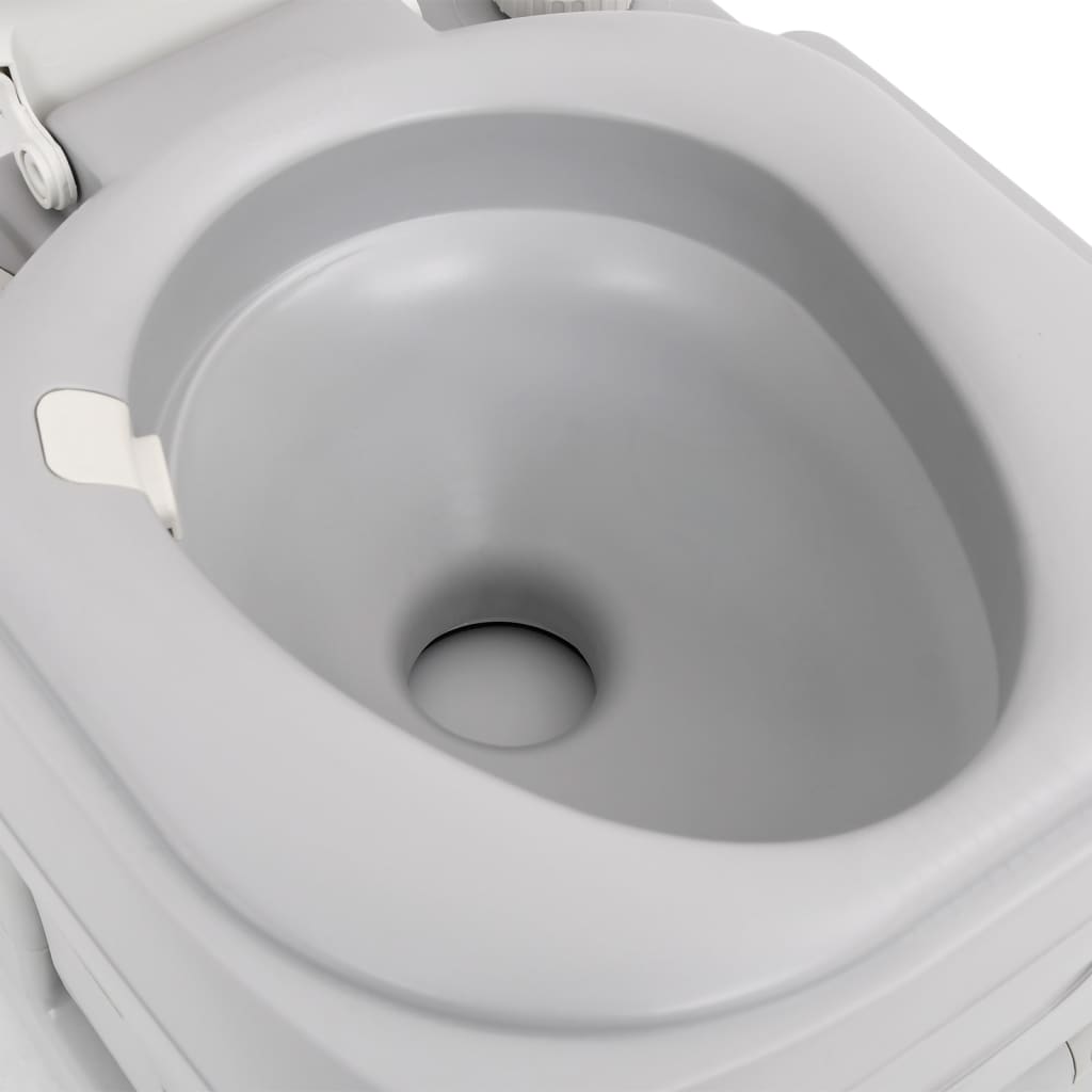 vidaXL Prijenosni toalet za kampiranje sivo-bijeli 22+12 L HDPE