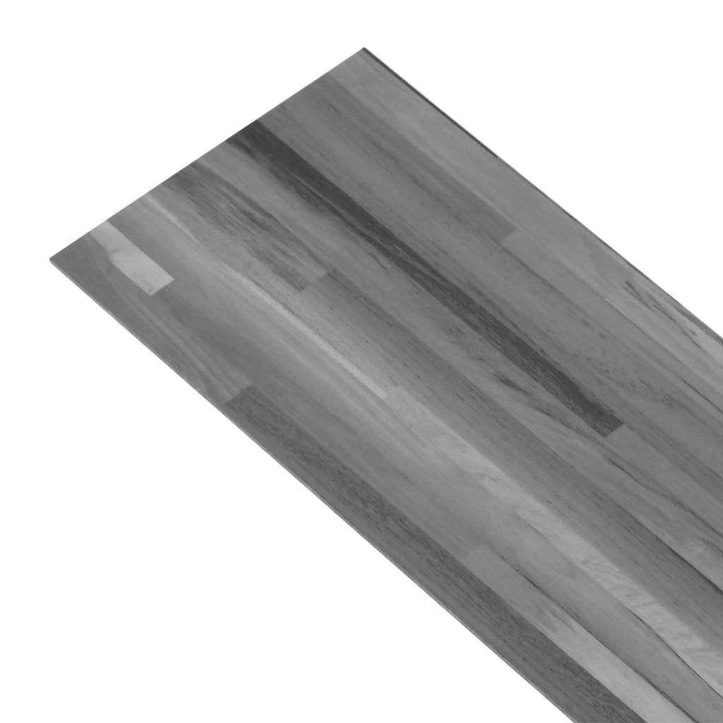 vidaXL Podne obloge od PVC-a 5,02 m² 2 mm samoljepljive prugaste sive