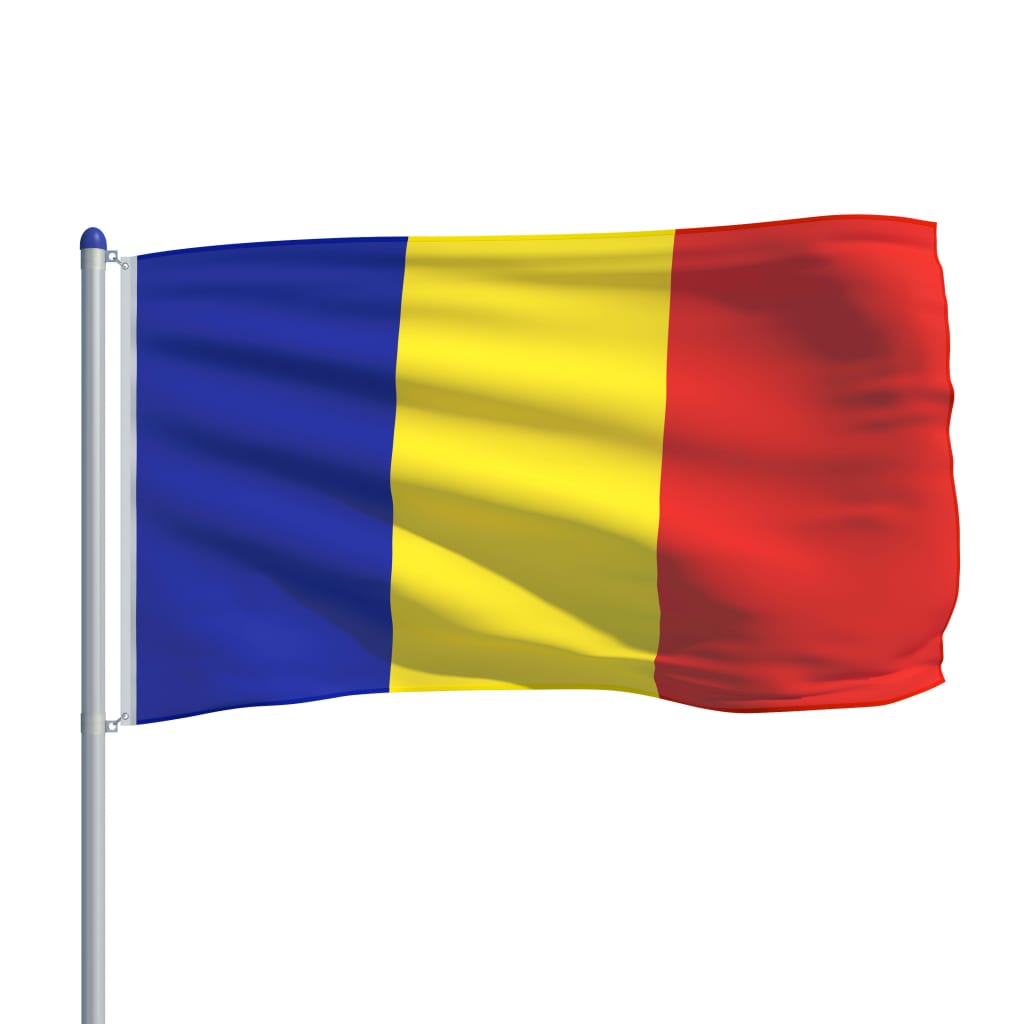 vidaXL Rumunjska zastava s aluminijskim stupom 6 m