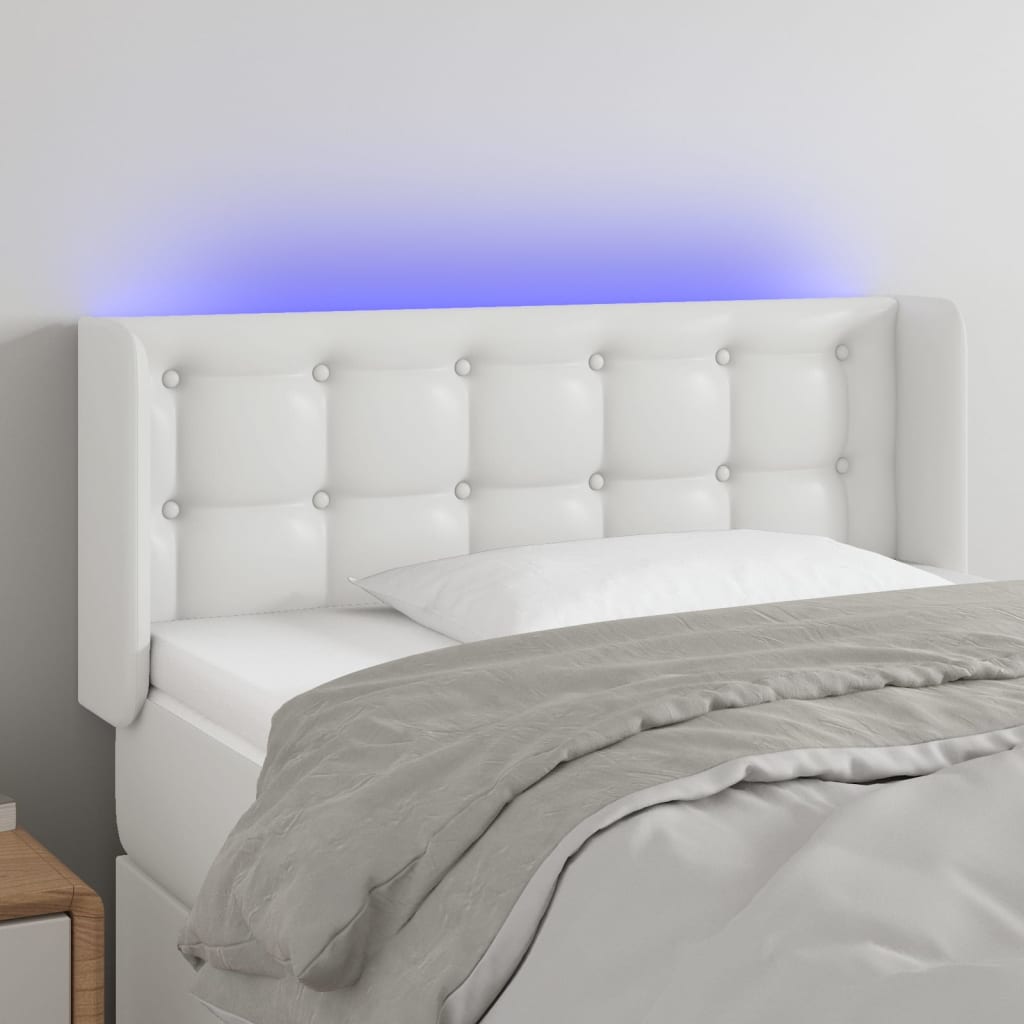 vidaXL LED uzglavlje bijelo 103x16x78/88 cm od umjetne kože