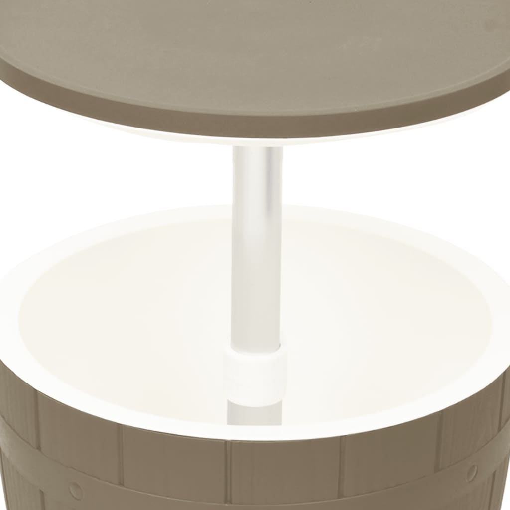 vidaXL 3-u-1 stolić s hladnjakom svjetlosmeđi od polipropilena
