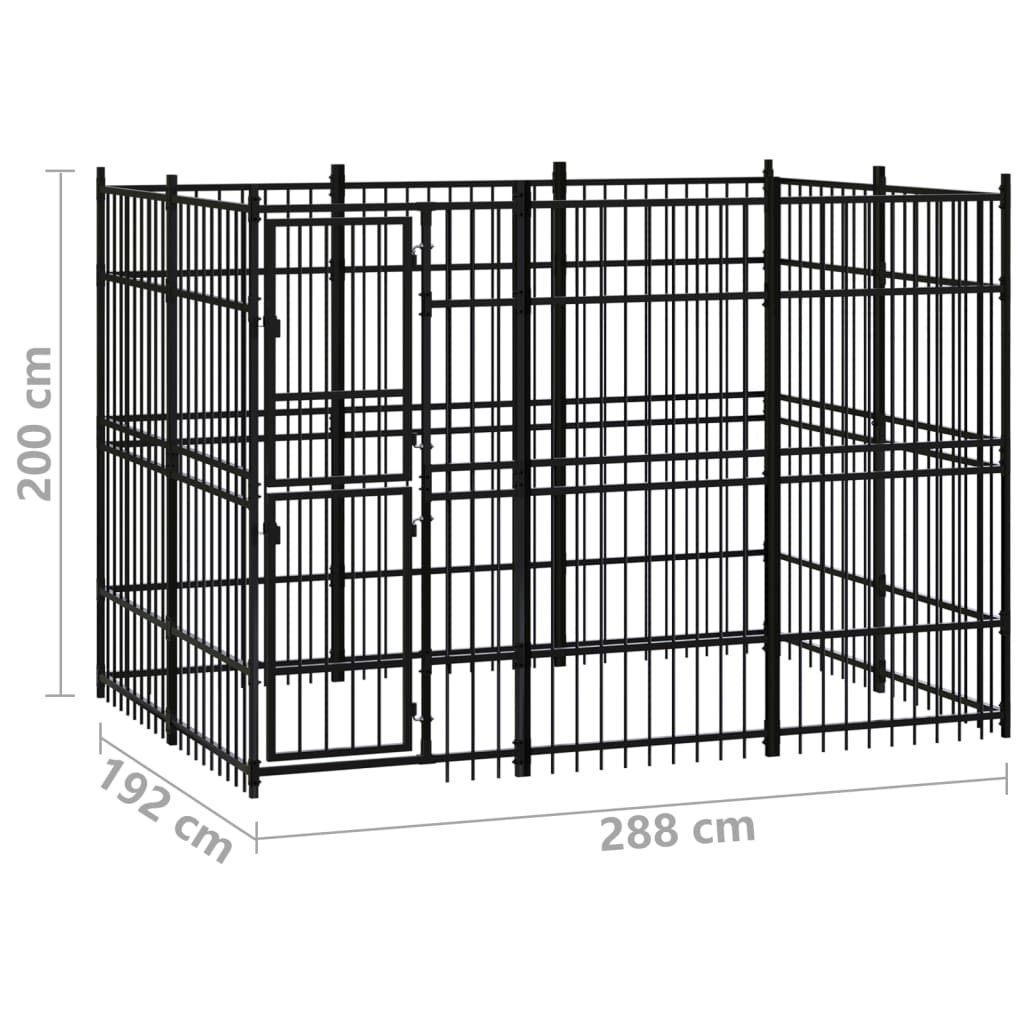 vidaXL Vanjski kavez za pse čelični 5,53 m²