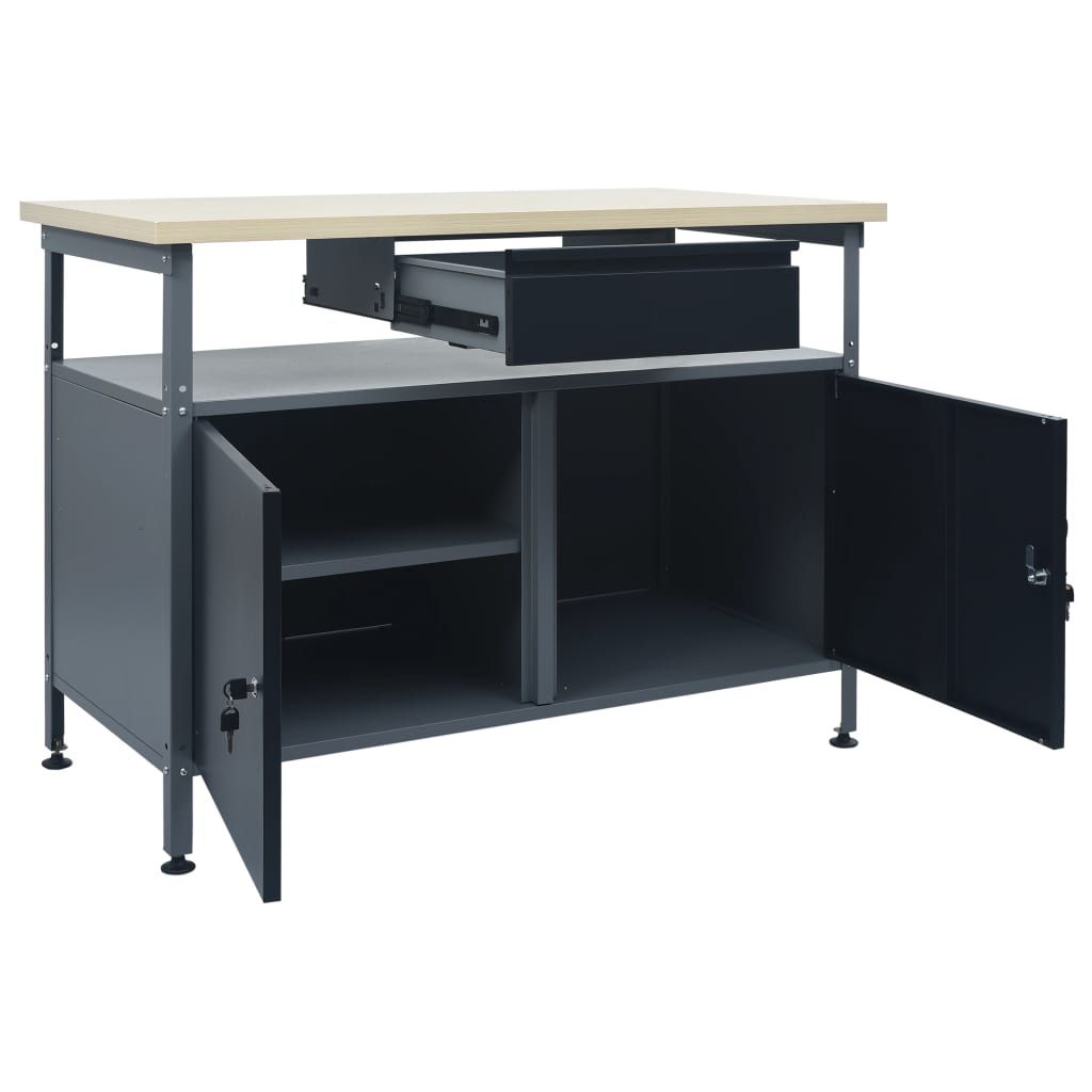 vidaXL Radni stol crni 120 x 60 x 85 cm čelični