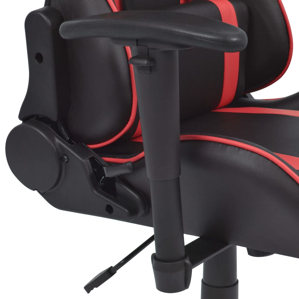 vidaXL Podesiva igraća uredska stolica s osloncem za noge crvena