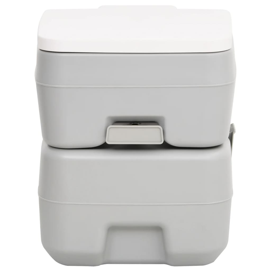 vidaXL Prijenosni toalet za kampiranje sivo-bijeli 20+10 L HDPE