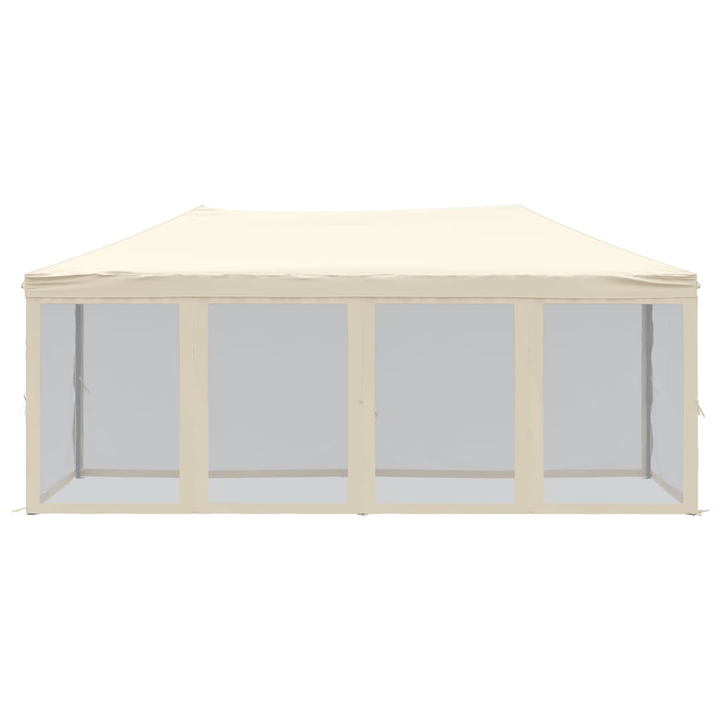 vidaXL Sklopivi šator za zabave s bočnim zidovima 3 x 6 m krem