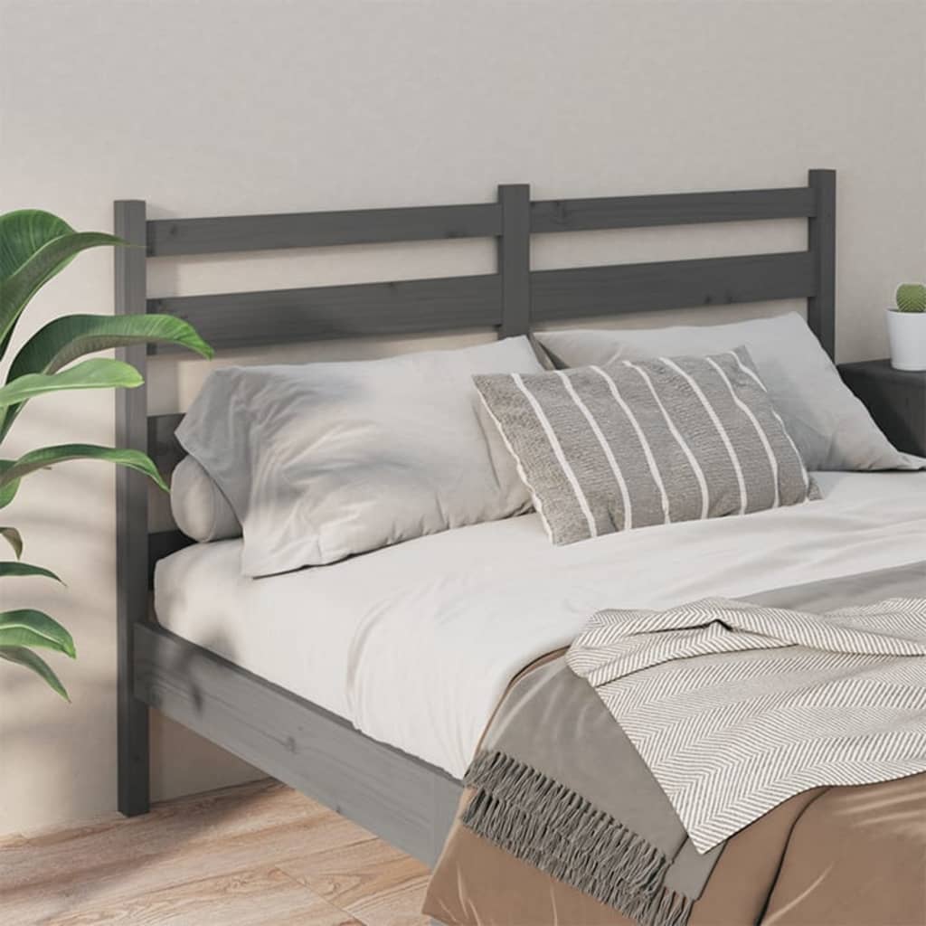 vidaXL Uzglavlje za krevet sivo 141 x 4 x 100 cm od masivne borovine